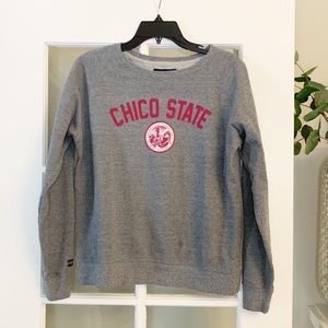Jansport Gray Sweatshirt with Pink Chico State Logo
